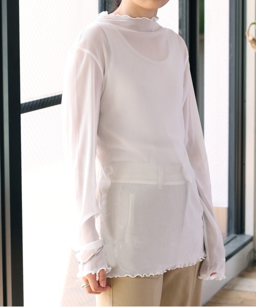 cepo(セポ)の「アソート カラーハイネックシアーインナー(Tシャツ/カットソー・レディース・オフホワイト/ライム/グリーン・M)」の13枚目の写真