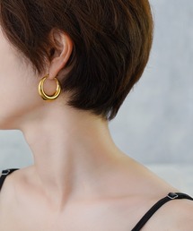 金属アレルギー対応 ボリュームフープピアス S0750【IAMUSE】
