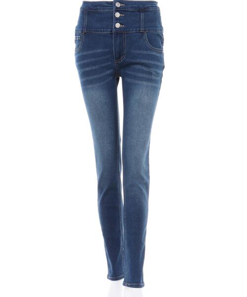 INGNI(イング)の「ハイウエストスキニーパンツ(デニムパンツ・レディース・ブルー系その他4/ブラック・M/S)」の3枚目の写真