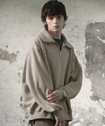 EMMA CLOTHES | オーバーサイズ ビッグカラー ハーフジップ プルオーバースウェット EMMA CLOTHES(スウェット)
