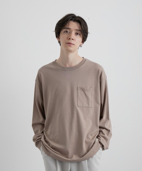 JUNRED（ジュンレッド）の「オーガニックコットンロングTシャツ（Tシャツ/カットソー・メンズ・チャコールグレー/ホワイト/グリーン/キャメル・M/L/LL）」の10枚目の写真