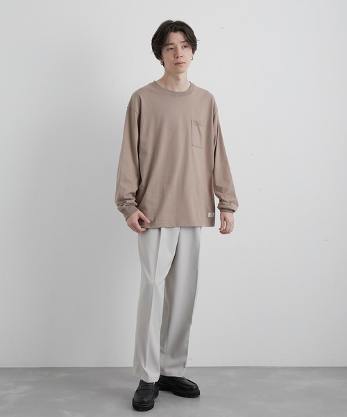 JUNRED（ジュンレッド）の「オーガニックコットンロングTシャツ（Tシャツ/カットソー・メンズ・チャコールグレー/ホワイト/グリーン/キャメル・M/L/LL）」の15枚目の写真