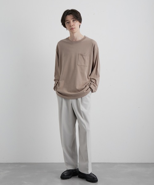 JUNRED（ジュンレッド）の「オーガニックコットンロングTシャツ（Tシャツ/カットソー・メンズ・チャコールグレー/ホワイト/グリーン/キャメル・M/L/LL）」の16枚目の写真