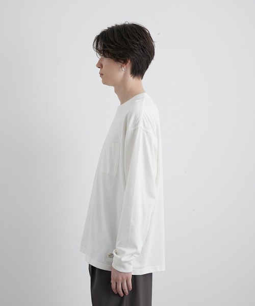 JUNRED（ジュンレッド）の「オーガニックコットンロングTシャツ（Tシャツ/カットソー・メンズ・チャコールグレー/ホワイト/グリーン/キャメル・M/L/LL）」の18枚目の写真