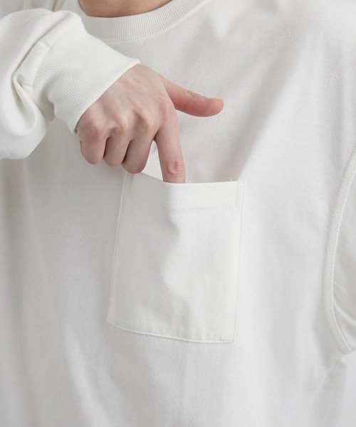 JUNRED（ジュンレッド）の「オーガニックコットンロングTシャツ（Tシャツ/カットソー・メンズ・チャコールグレー/ホワイト/グリーン/キャメル・M/L/LL）」の22枚目の写真