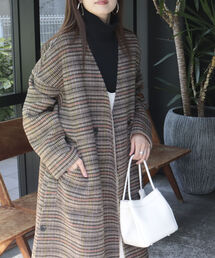 fredy emue | ノーカラーロングリバーコート(ノーカラーコート)