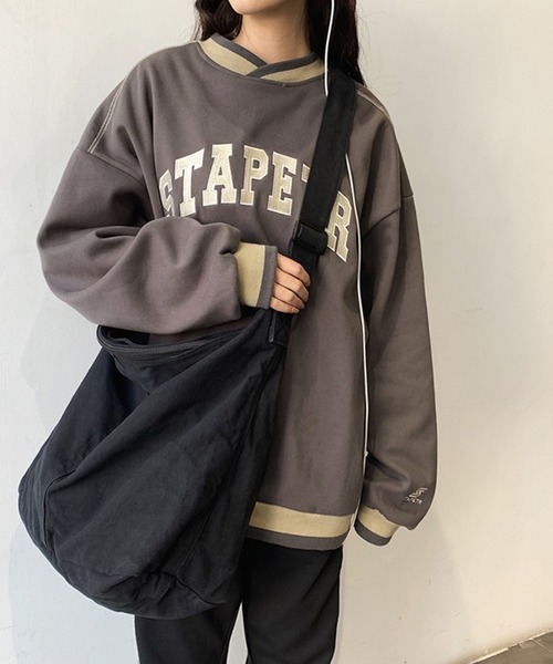 Chaco closet(チャコ クローゼット)の「ビックサイズキャンバスショルダーバッグ(ショルダーバッグ・レディース・ブラック/カーキ/ホワイト/レッド/ベージュ・FREE)」の22枚目の写真