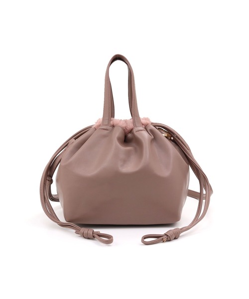 T・S・L（ティーエスエル）の「リバーシブル2way巾着バッグ（トートバッグ・レディース・ベージュ/ピンク/グレイッシュベージュ/チャコールグレー・FREE）」の11枚目の写真