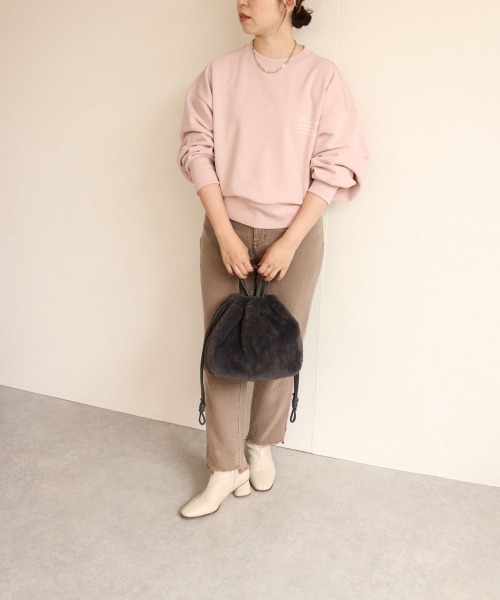 T・S・L（ティーエスエル）の「リバーシブル2way巾着バッグ（トートバッグ・レディース・ベージュ/ピンク/グレイッシュベージュ/チャコールグレー・FREE）」の13枚目の写真