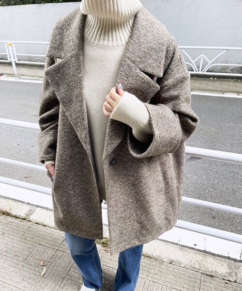 Spick and Span Wスライバーヘリンボーンミドルコート Spick & Span（スピックアンドスパン）の「Wスライバー