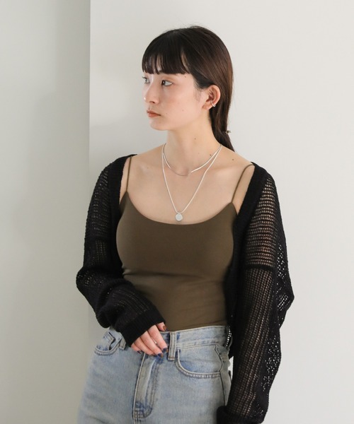 select MOCA(セレクトモカ)の「ストラップブラトップ(キャミソール・レディース・カーキブラウン/ベージュ/オフホワイト/ブラック・FREE)」の15枚目の写真