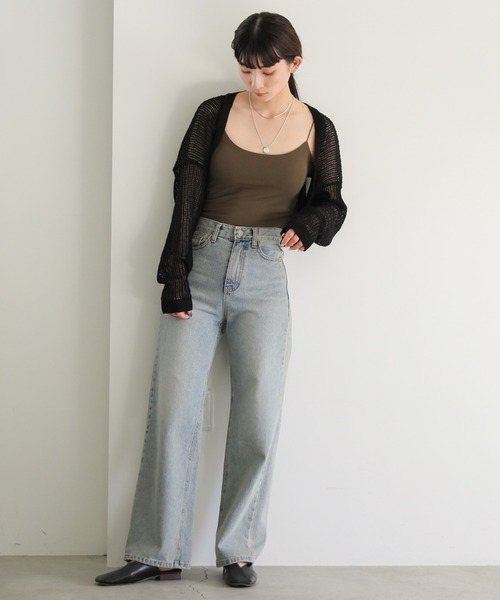 select MOCA(セレクトモカ)の「ストラップブラトップ(キャミソール・レディース・カーキブラウン/ベージュ/オフホワイト/ブラック・FREE)」の16枚目の写真