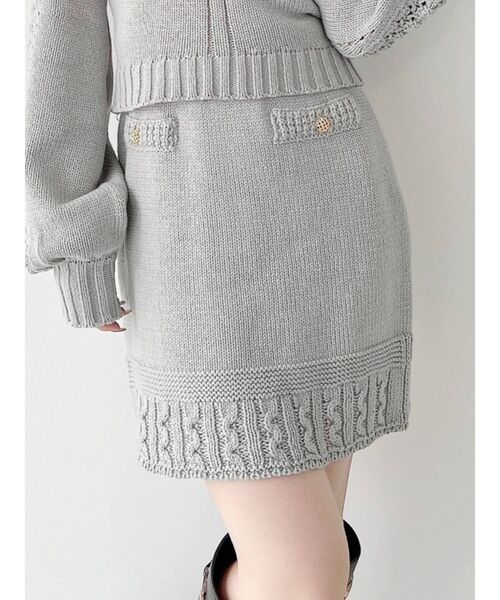 RESEXXY（リゼクシー）の「マイクロミニニットスカート【セットアップ着用可能】（スカート・レディース・ブラック/ブルー/アイボリー・FREE）」の3枚目の写真