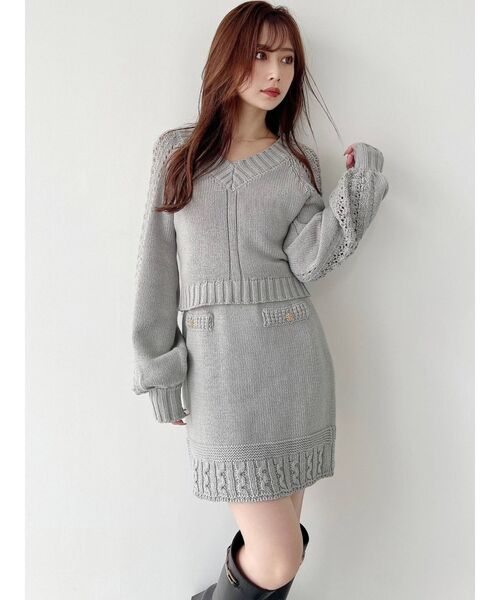 RESEXXY（リゼクシー）の「マイクロミニニットスカート【セットアップ着用可能】（スカート・レディース・ブラック/ブルー/アイボリー・FREE）」の10枚目の写真