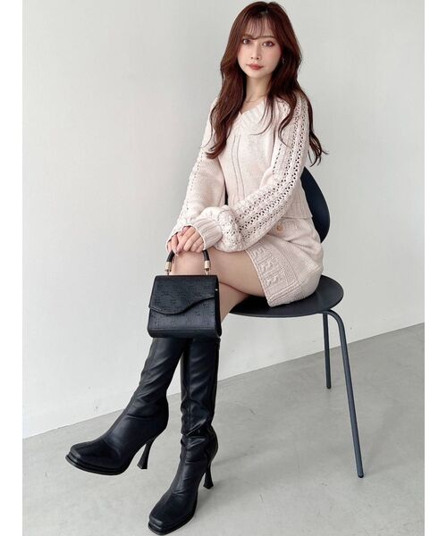 RESEXXY（リゼクシー）の「マイクロミニニットスカート【セットアップ着用可能】（スカート・レディース・ブラック/ブルー/アイボリー・FREE）」の11枚目の写真