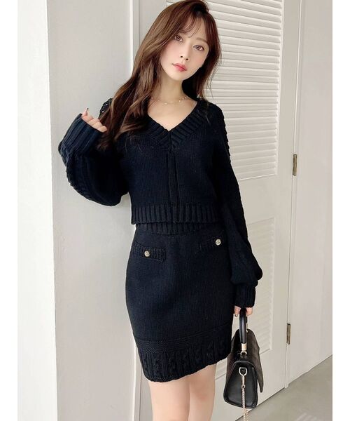 RESEXXY（リゼクシー）の「マイクロミニニットスカート【セットアップ着用可能】（スカート・レディース・ブラック/ブルー/アイボリー・FREE）」の13枚目の写真