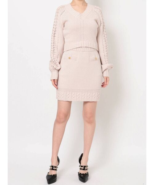 RESEXXY（リゼクシー）の「マイクロミニニットスカート【セットアップ着用可能】（スカート・レディース・ブラック/ブルー/アイボリー・FREE）」の6枚目の写真