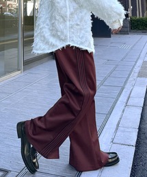 Confirm（コンファーム）の「"WEB限定" AW サイドライン ワンポイント刺繍 センタースリット ジャージパンツ / フレアパンツ【Confirm】（その他パンツ）」