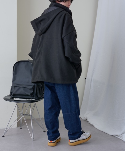 COLONY 2139（コロニートゥーワンスリーナイン）の「ジャージメルトンアノラック（カバーオール・メンズ・ブラック/グレイッシュベージュ・MEDIUM/LARGE）」の8枚目の写真