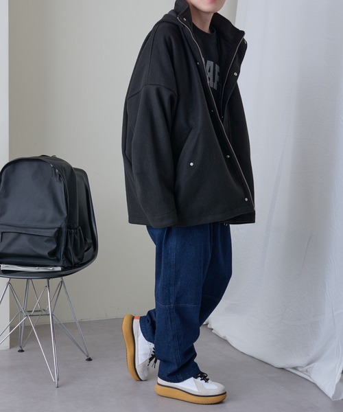 COLONY 2139（コロニートゥーワンスリーナイン）の「ジャージメルトンアノラック（カバーオール・メンズ・ブラック/グレイッシュベージュ・MEDIUM/LARGE）」の9枚目の写真