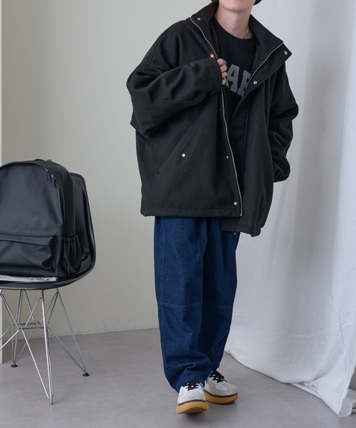 COLONY 2139（コロニートゥーワンスリーナイン）の「ジャージメルトンアノラック（カバーオール・メンズ・ブラック/グレイッシュベージュ・MEDIUM/LARGE）」の10枚目の写真