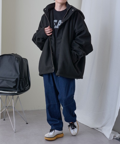 COLONY 2139（コロニートゥーワンスリーナイン）の「ジャージメルトンアノラック（カバーオール・メンズ・ブラック/グレイッシュベージュ・MEDIUM/LARGE）」の11枚目の写真