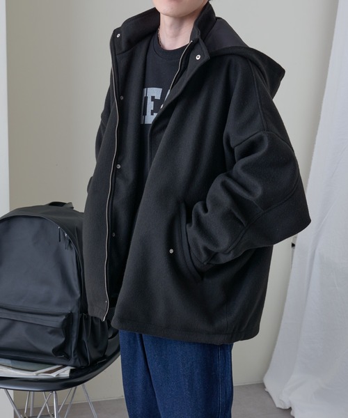 COLONY 2139（コロニートゥーワンスリーナイン）の「ジャージメルトンアノラック（カバーオール・メンズ・ブラック/グレイッシュベージュ・MEDIUM/LARGE）」の22枚目の写真