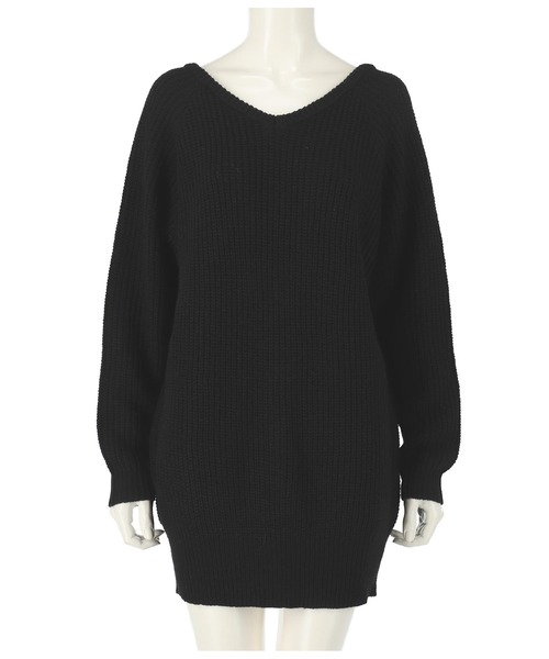 ANAP（アナップ）の「バックスピンドルニットチュニック（ニット/セーター・レディース・ホワイト/ブラック/ベージュ・FREE）」の10枚目の写真