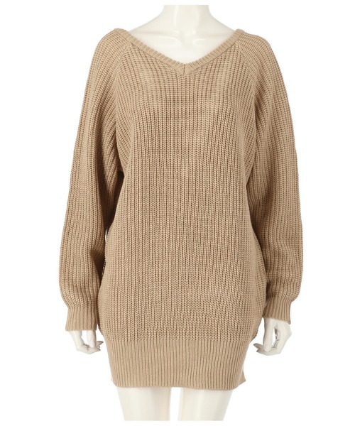 ANAP（アナップ）の「バックスピンドルニットチュニック（ニット/セーター・レディース・ホワイト/ブラック/ベージュ・FREE）」の11枚目の写真