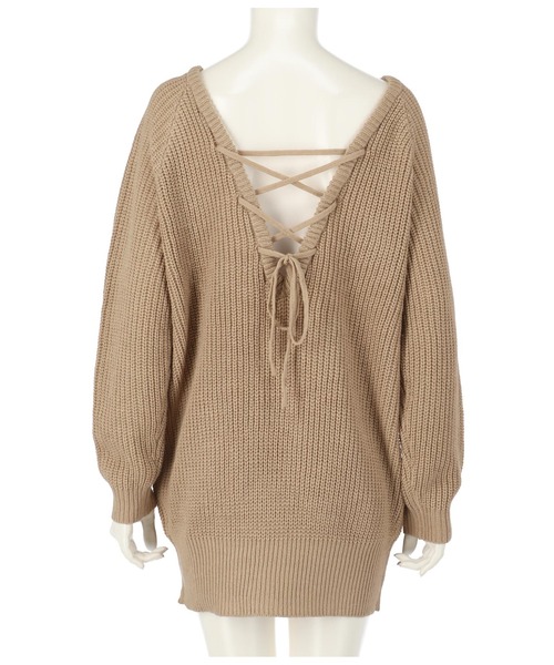 ANAP（アナップ）の「バックスピンドルニットチュニック（ニット/セーター・レディース・ホワイト/ブラック/ベージュ・FREE）」の13枚目の写真