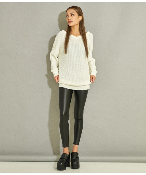 ANAP（アナップ）の「バックスピンドルニットチュニック（ニット/セーター・レディース・ホワイト/ブラック/ベージュ・FREE）」の16枚目の写真