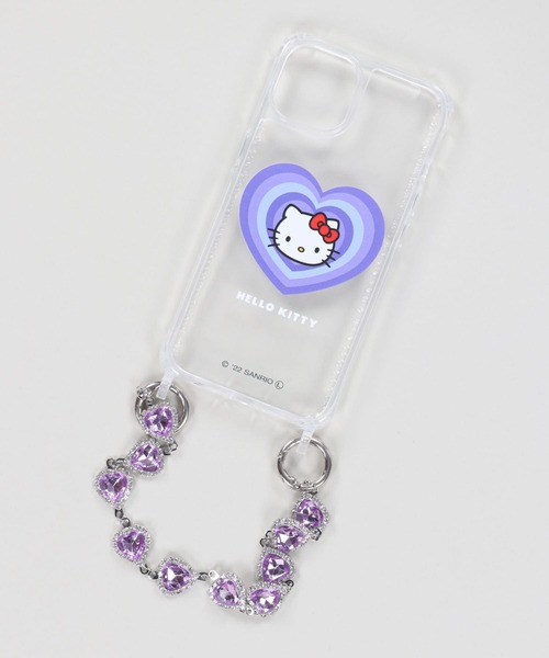 sanrio(サンリオ)の「【HELLO KITTY / ハローキティ】 ハートビジューチェーン付きモバイルケース(スマホケース/カバー・レディース・ピンク/パープル・12/13)」の3枚目の写真
