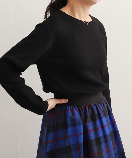URBAN RESEARCH DOORS(アーバンリサーチドアーズ)の「『UR TECH』テレコクルーネックTシャツ(Tシャツ/カットソー・レディース・ブラック/オフホワイト/ライトグレー・MEDIUM)」の3枚目の写真