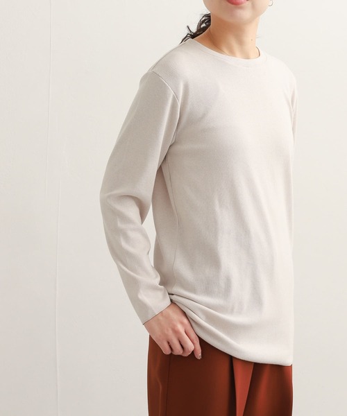 URBAN RESEARCH DOORS(アーバンリサーチドアーズ)の「『UR TECH』テレコクルーネックTシャツ(Tシャツ/カットソー・レディース・ブラック/オフホワイト/ライトグレー・MEDIUM)」の11枚目の写真