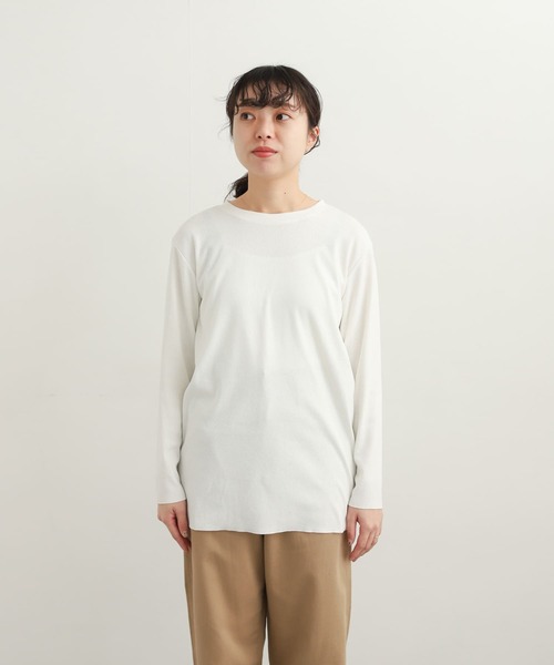 URBAN RESEARCH DOORS(アーバンリサーチドアーズ)の「『UR TECH』テレコクルーネックTシャツ(Tシャツ/カットソー・レディース・ブラック/オフホワイト/ライトグレー・MEDIUM)」の12枚目の写真