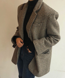 DAY CLOSET | 千鳥柄ウエストマークテーラードジャケット+腰紐 2点セット レディース(テーラードジャケット)