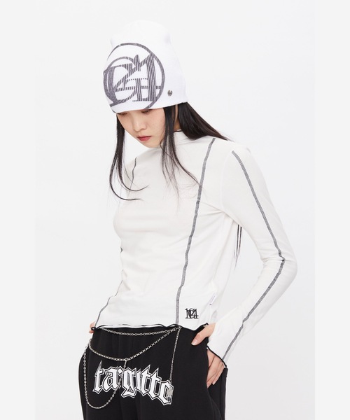 TARGETTO(ターゲット)の「【TARGETTO 】ライニング ウォーマータートルネック / LINING WARMER TURTLENECK(Tシャツ/カットソー・レディース・ホワイト/ブラック・FREE)」の2枚目の写真