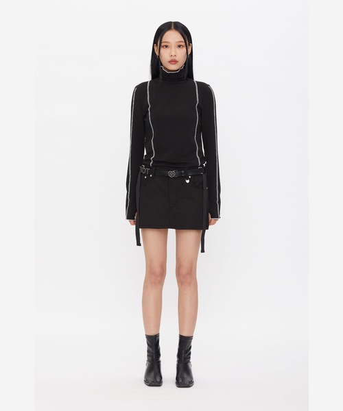 TARGETTO(ターゲット)の「【TARGETTO 】ライニング ウォーマータートルネック / LINING WARMER TURTLENECK(Tシャツ/カットソー・レディース・ホワイト/ブラック・FREE)」の4枚目の写真