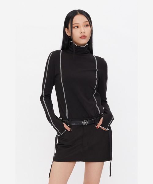 TARGETTO(ターゲット)の「【TARGETTO 】ライニング ウォーマータートルネック / LINING WARMER TURTLENECK(Tシャツ/カットソー・レディース・ホワイト/ブラック・FREE)」の3枚目の写真