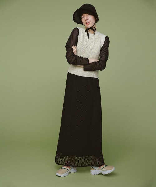 Ray BEAMS(レイビームス)の「Ray BEAMS / メランジ バック オープン ベスト(ベスト・レディース・オフホワイト/イエロー・ONE SIZE)」の14枚目の写真