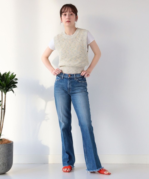 Ray BEAMS(レイビームス)の「Ray BEAMS / メランジ バック オープン ベスト(ベスト・レディース・オフホワイト/イエロー・ONE SIZE)」の4枚目の写真