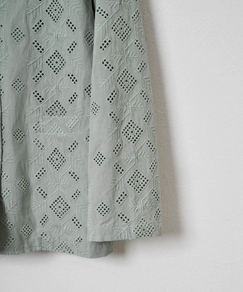 Liyoca(リヨカ)の「【Liyoca】レーヨンリネン刺繍ワークジャケット -手洗い可-(その他アウター・レディース・ブラック/カーキ/ホワイト・FREE)」の13枚目の写真