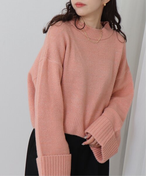 RAY CASSIN（レイカズン）の「ラメニットプチハイプルオーバー（ニット/セーター・レディース・グレー/ピンク/キナリ・FREE）」の3枚目の写真