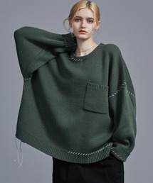 Loose/ルース | ボリュームスリーブ ハンドステッチニット(ニット/セーター)