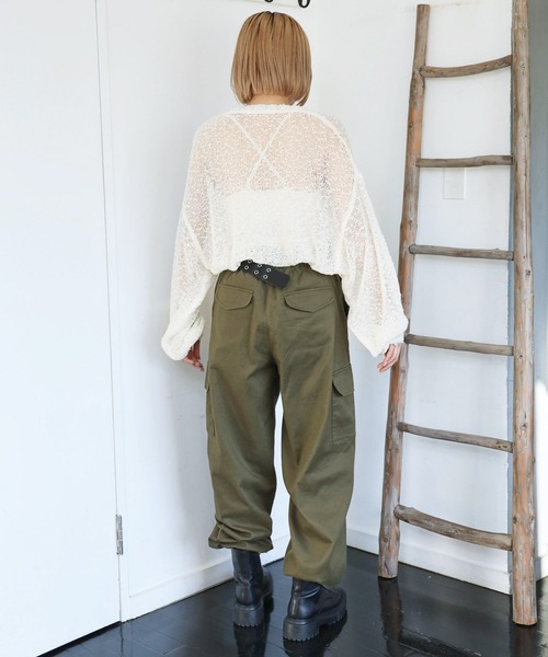 PBLIM（ページボーイリム）の「PAGEBOYLIM/ポコポコシアーニット（ニット/セーター・レディース・グリーン/オフホワイト/ブラック・FREE）」の11枚目の写真