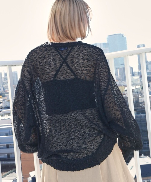 PBLIM（ページボーイリム）の「PAGEBOYLIM/ポコポコシアーニット（ニット/セーター・レディース・グリーン/オフホワイト/ブラック・FREE）」の15枚目の写真