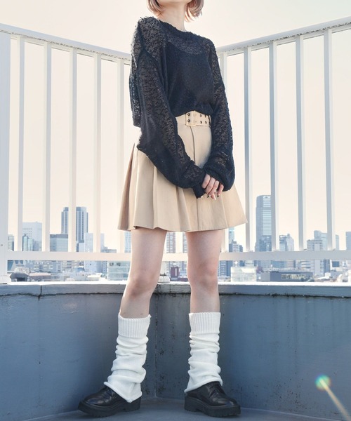 PBLIM（ページボーイリム）の「PAGEBOYLIM/ポコポコシアーニット（ニット/セーター・レディース・グリーン/オフホワイト/ブラック・FREE）」の16枚目の写真