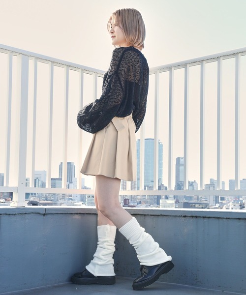 PBLIM（ページボーイリム）の「PAGEBOYLIM/ポコポコシアーニット（ニット/セーター・レディース・グリーン/オフホワイト/ブラック・FREE）」の17枚目の写真