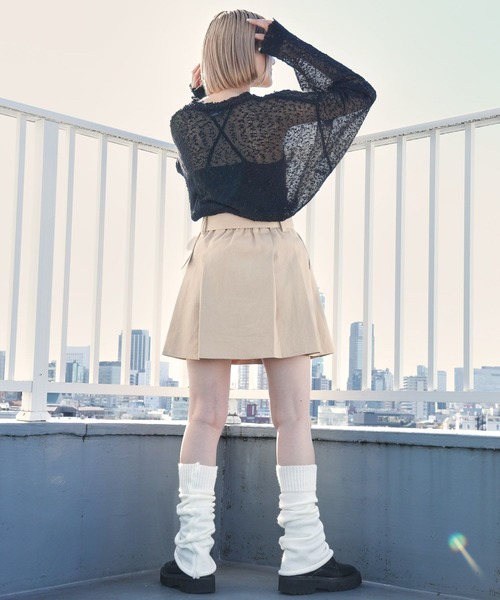 PBLIM（ページボーイリム）の「PAGEBOYLIM/ポコポコシアーニット（ニット/セーター・レディース・グリーン/オフホワイト/ブラック・FREE）」の18枚目の写真