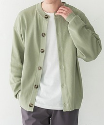 メンズクルーネックドロップショルダーカーディガン